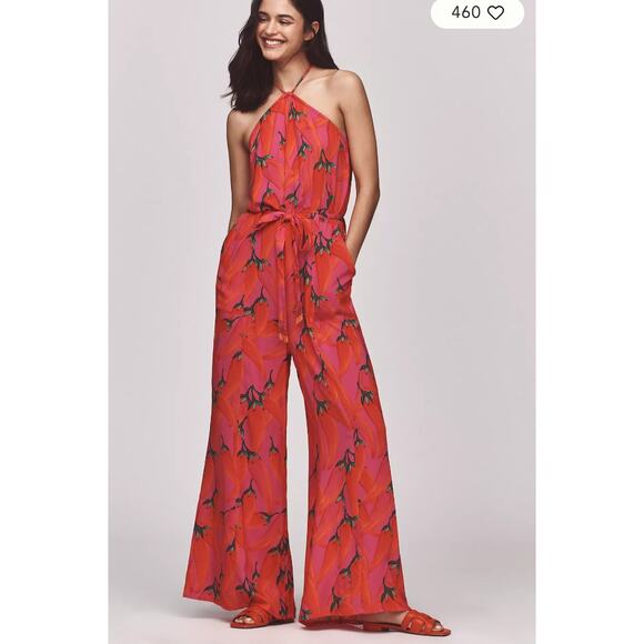 NWT Farm Rio x Anthropologie Halter Jumpsuit - Picture 1 of 7
